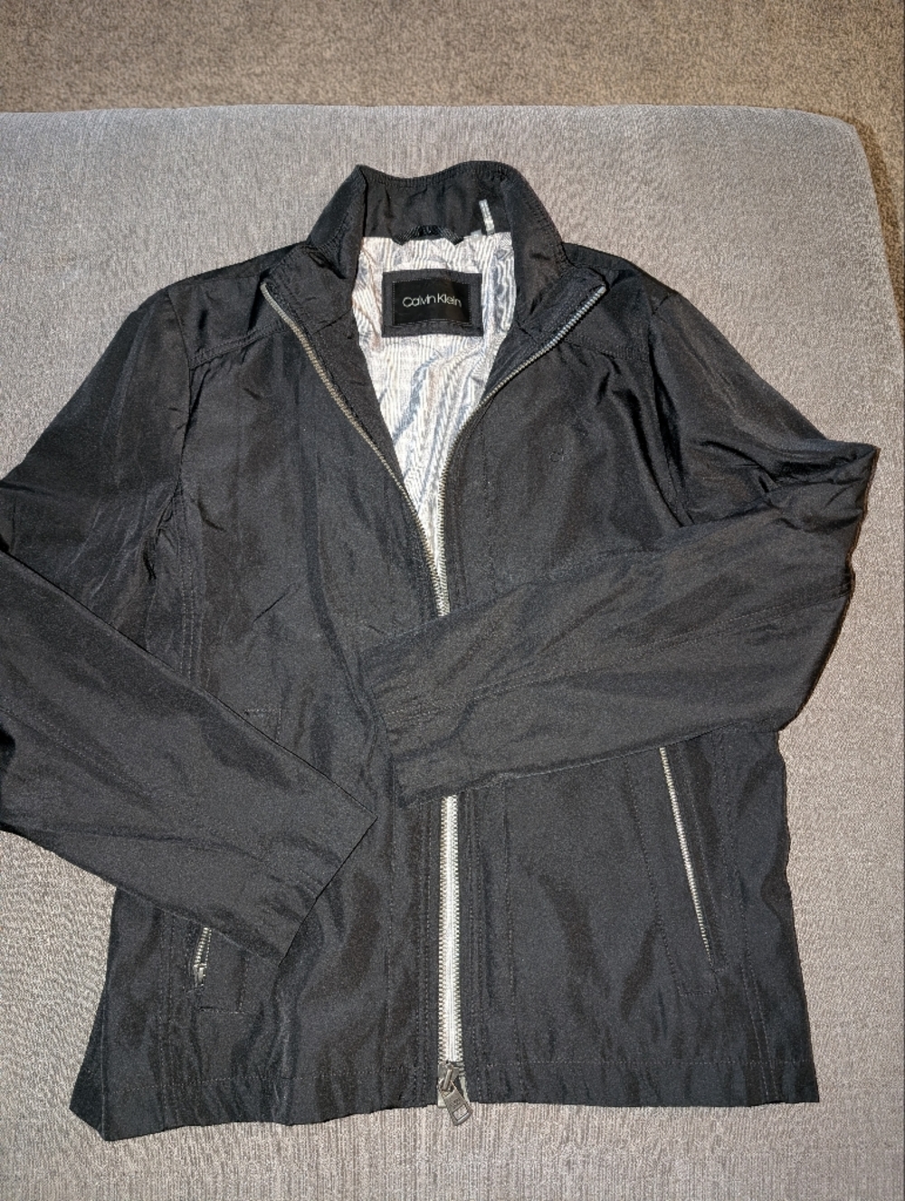 Calvin Klein Black Zip Bomber Jacket